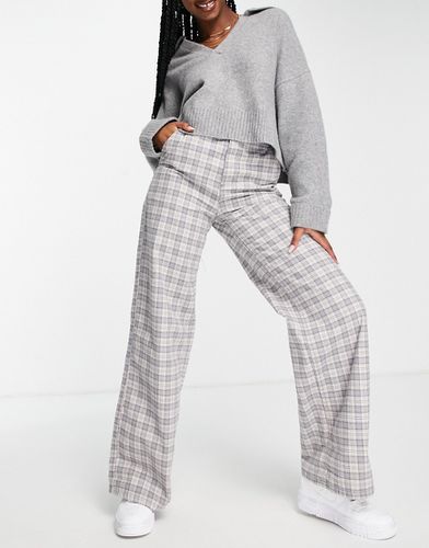 Pantalon droit ample - Carreaux gris - ASOS DESIGN - Modalova