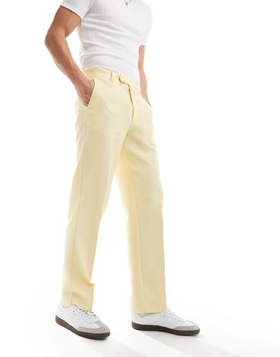 Pantalon droit élégant en tissu gaufré texturé - Asos Design - Modalova