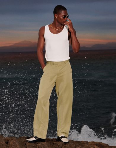 Pantalon élégant coupe ample - sauge - Asos Design - Modalova