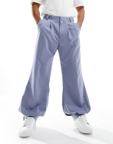 Pantalon élégant coupe bouffante oversize avec ourlet boutonné - poudré - Asos Design - Modalova