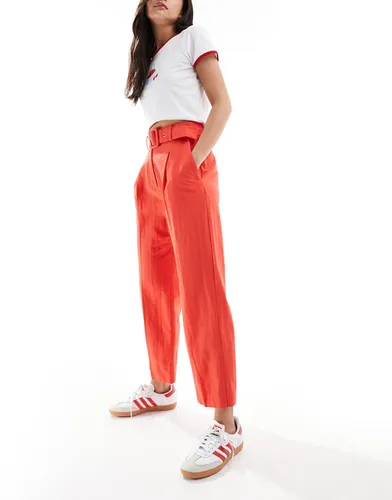 Pantalon habillé à ceinture en lin - Asos Design - Modalova
