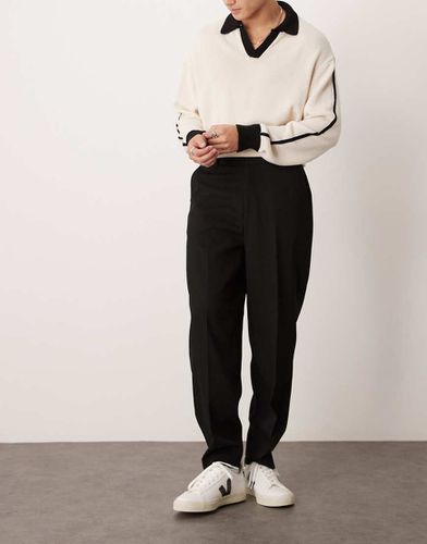 Pantalon habillé oversize fuselé et texturé - Asos Design - Modalova