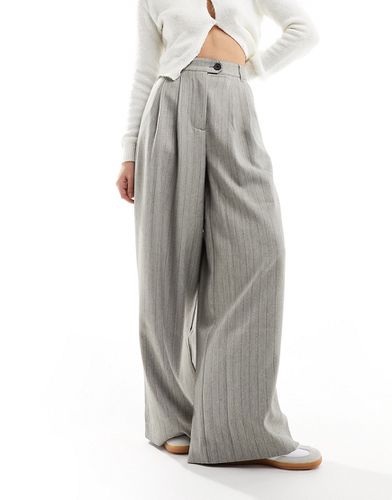 Pantalon large ajusté en tissu texturé à rayures - Asos Design - Modalova