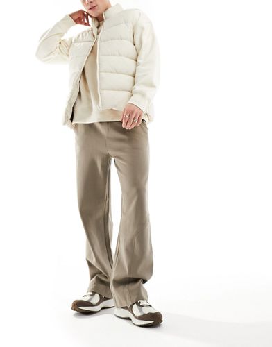 Pantalon large droit avec passant de ceinture - Beige - Asos Design - Modalova
