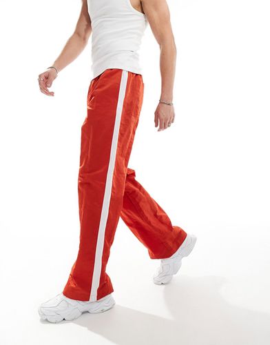 Pantalon large en nylon avec empiècement latéral blanc - Asos Design - Modalova