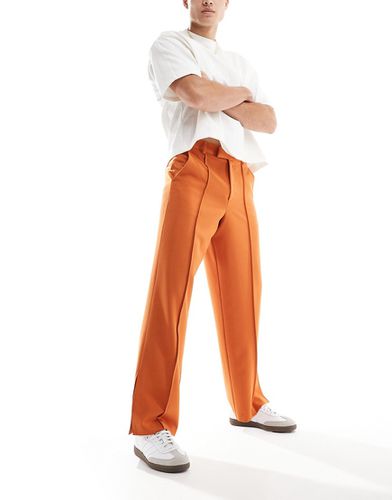 Pantalon large habillé à pinces et fentes latérales - Rouille - Asos Design - Modalova