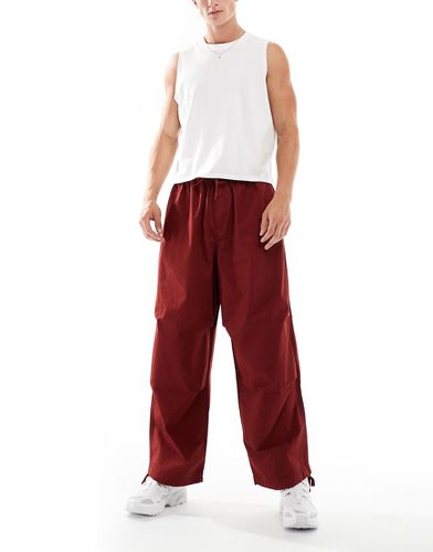 Pantalon parachute bouffant oversize - Bordeaux - Asos Design - Modalova