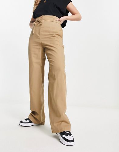 Pantalon taille haute à double lien - clair - Asos Design - Modalova