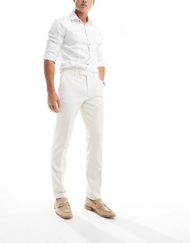 Pantalon texturé coupe ajustée élégante - Écru - Asos Design - Modalova