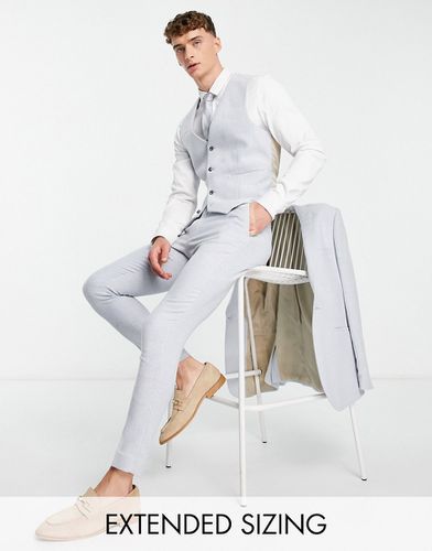 Pantalon ultra ajusté en sergé de laine mélangée - clair - Asos Design - Modalova