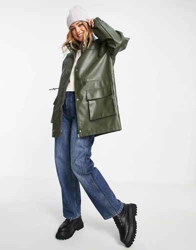 Parka en imitation cuir - Olive - Asos Design - Modalova