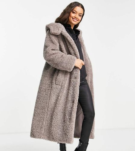 ASOS DESIGN Petite - Manteau oversize imitation peau de mouton à capuche - Asos Petite - Modalova