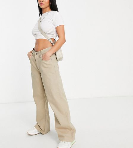 Petite - Pantalon large coupe dad - Taupe - Asos Design - Modalova