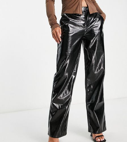 Petite - Pantalon ultra brillant coupe droite en vinyle craquelé - Asos Design - Modalova