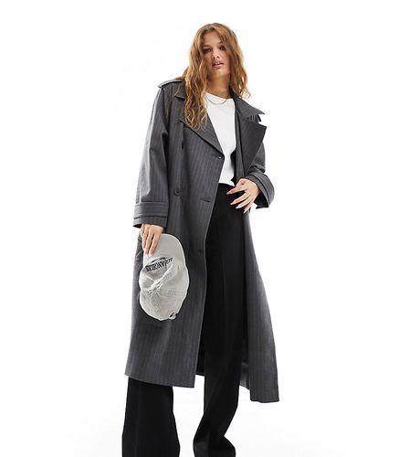 ASOS DESIGN Petite - Trench-coat oversize à rayures fines - Asos Petite - Modalova