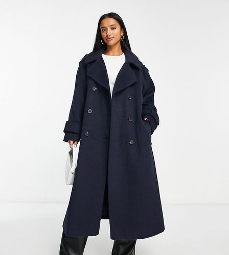 ASOS DESIGN Petite - Trench-coat oversize habillé en laine mélangée brossée - Asos Petite - Modalova