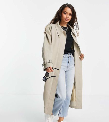 ASOS DESIGN Petite - Trench-coat à col pointu - Taupe - Asos Petite - Modalova