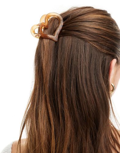 Pince à cheveux avec détail caur - Marron - Asos Design - Modalova