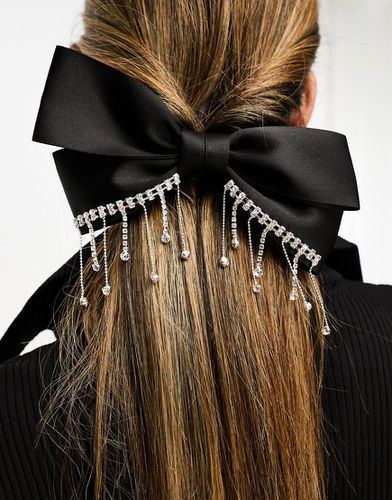 Pince à cheveux avec naud et pendentif à cristaux - Asos Design - Modalova