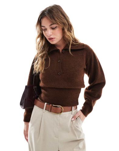 Pull en maille avec col - chocolat - Asos Design - Modalova