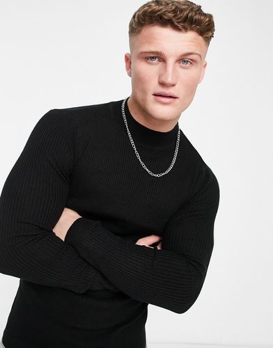 Pull moulant à col montant en maille côtelée - Asos Design - Modalova