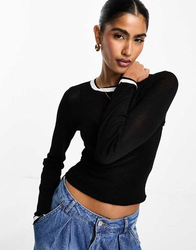 Pull ras du cou transparent avec liserés contrastants - Asos Design - Modalova