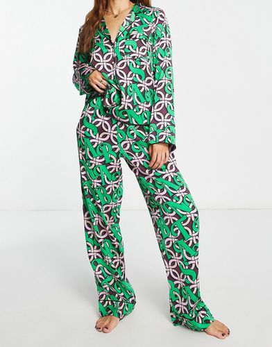 Pyjama de Noël avec chemise et pantalon motif Santa Baby » - Vert et rose - Asos Design - Modalova