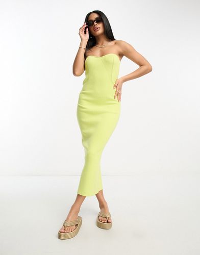 Robe bandeau mi-longue en maille - Citron - Asos Design - Modalova