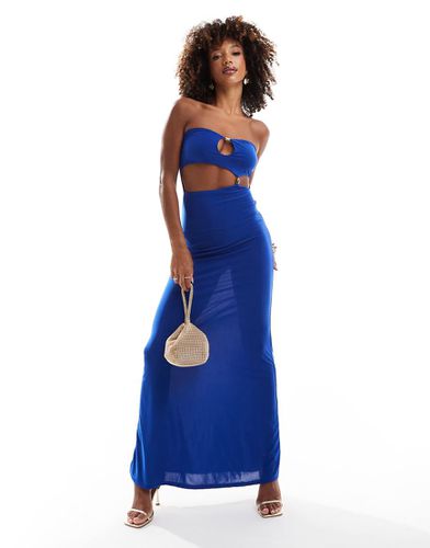 Robe bandeau longue avec perle dorée - cobalt - Asos Design - Modalova