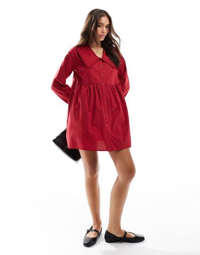 Robe babydoll courte et oversize en popeline - Asos Design - Modalova