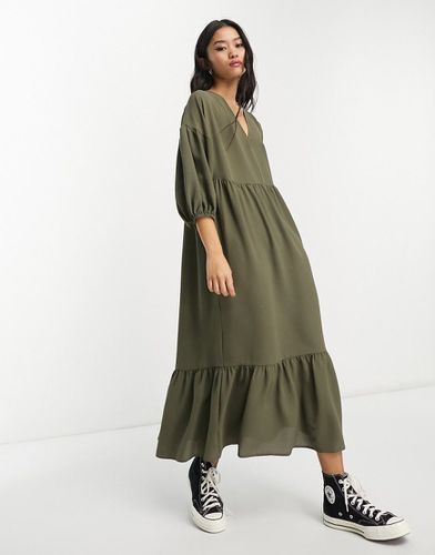 Robe babydoll mi-longue à enfiler - Kaki - Asos Design - Modalova