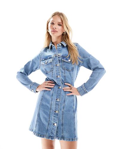 Robe chemise courte en jean ajustée - moyen - Asos Design - Modalova