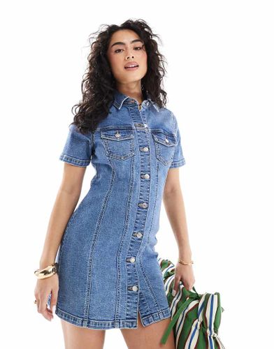 Robe chemise courte en jean ajuste - moyen - Asos Design - Modalova