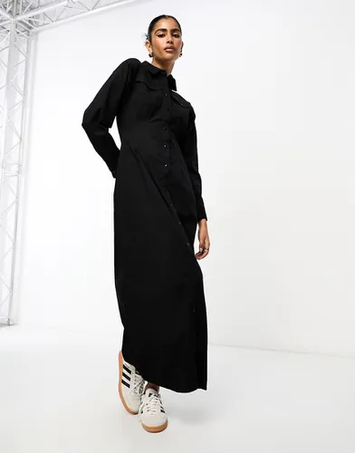 Robe chemise longue en sergé - Asos Design - Modalova