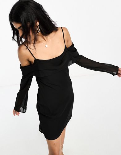 Robe courte à manches longues et encolure bardot - Asos Design - Modalova