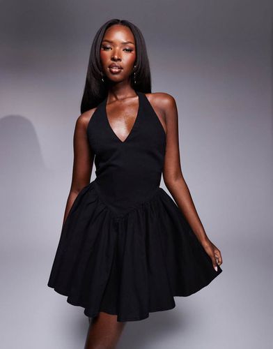 Robe courte dos nu - Noir - Asos Design - Modalova