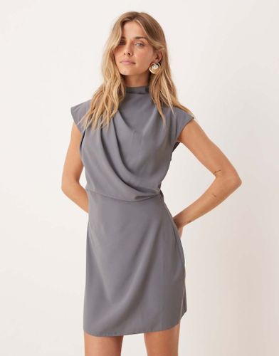 Robe courte et sans manches  encolure montante drape - Asos Design - Modalova