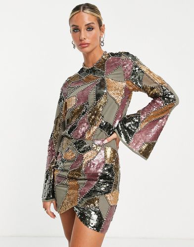 Robe courte ornementée motif patchwork - Asos Design - Modalova