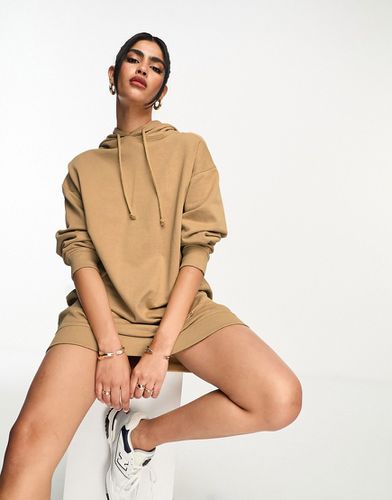 Robe courte style sweat à capuche oversize - Camel - Asos Design - Modalova