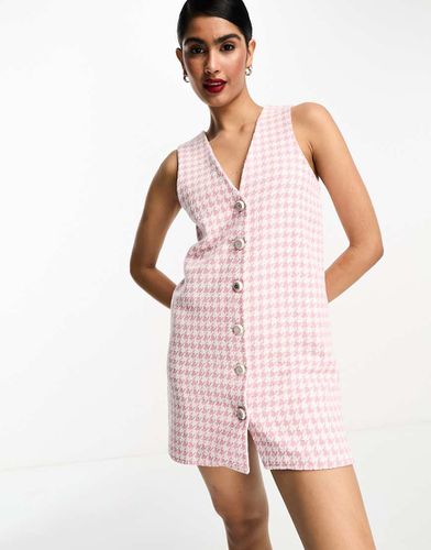 Robe courte style veston en bouclé à motif pied-de-poule - Asos Design - Modalova