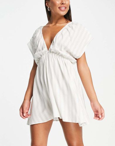 Robe de plage courte rayée avec manches évasées - Asos Design - Modalova