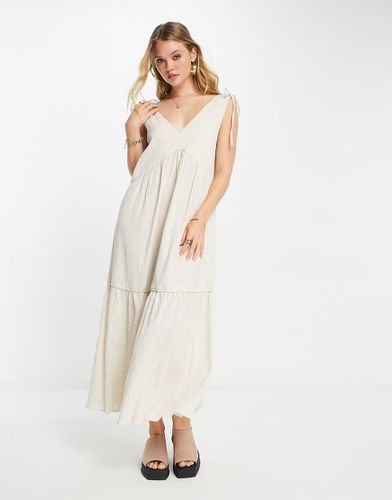 Robe d'été longue coupe trapèze effet froissé - Crème vintage - Asos Design - Modalova