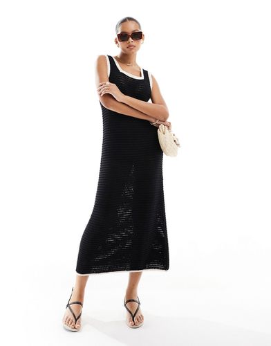 Robe en maille à coutures contrastantes - Noir et blanc - Asos Design - Modalova