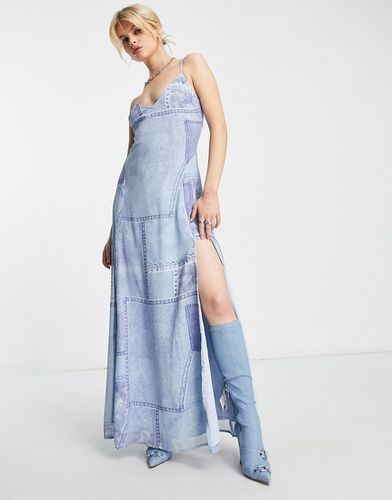Robe longue coupe trapèze en jean - Asos Design - Modalova