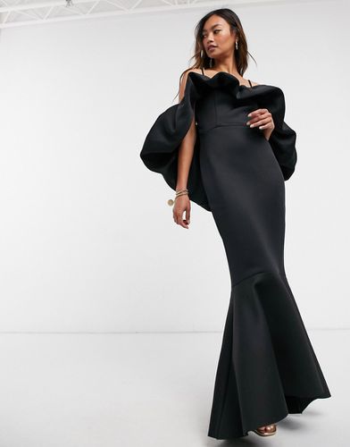 Robe longue style caraco de qualité supérieure avec basque et encolure oversize - Asos Design - Modalova