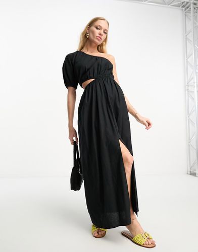 Robe mi-longue asymétrique en lin - Asos Design - Modalova