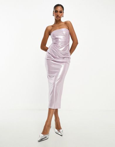 Robe mi-longue bandeau - Lilas métallisé - Asos Design - Modalova