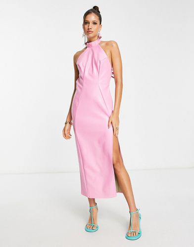 Robe mi-longue dos nu en PU effet croco - Asos Design - Modalova