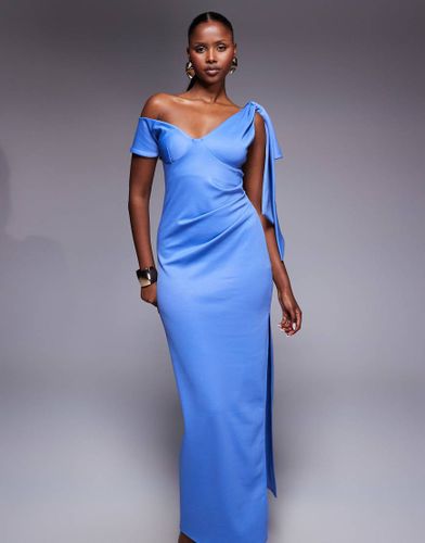 Robe mi-longue drape  paule tombante - Asos Design - Modalova