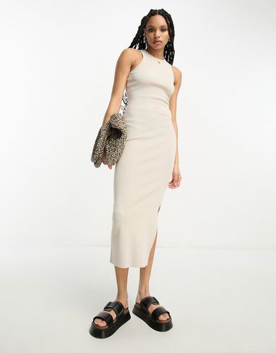 Robe mi-longue en maille à dos nageur - Taupe - Asos Design - Modalova